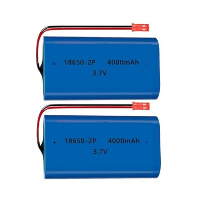 2Pack 3.7V 4000mAh Rechargeable 18650 Lithium Ion Battery Pack Li-ion Cell JST-2P Plug with USB Charger for Remote Control Cars DIY Replacement - color: No Charger Cable, size: 2Pack