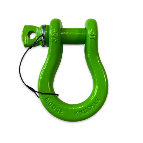 B'oh Spin Pin 3/4” Recovery Shackle | 10,000 lbs Capacity - High-Strength Carbon Steel with 7/8" Pin Recovery Gear Towing Accessories - Pin Style : Screw, Sublime Green - color: Sublime Green