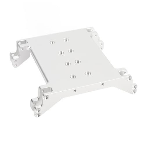 Generic RC Car Chassis Skid Plate, Lightweight Aluminum Alloy High Strength Low Center Gravity Design Multiple Mounting Holes for Double Arms, with Easy Adjustment for RR10 1/10 RC Car (Silver)