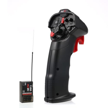 HOTRC DS-4A 2.4G 4 Channel Single Hand RC Radio Transmitter with 4CH Receiver for RC Car Boat Drone Airplane (W/ 1 RX)