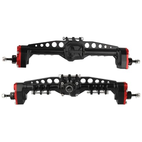 CNC Metal Front and Rear Portal Axles for 1/10 RC Crawler Car Axial SCX10 III AXI03006 AXI03007 Wrangler JL AR45 Axle Upgrade Part (red) - color: Red