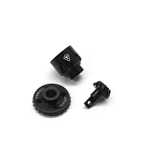 TREAL Harden Steel Axle Ring & Pinion Gears Set 12T/24T for FCX24 Smasher Power Wagon (Axle Gears with Differential Hub) - style: Axle Gears with Differential Hub