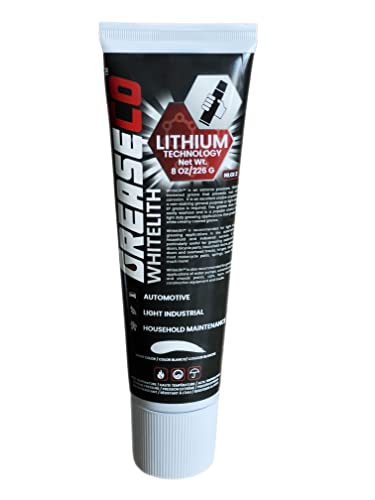 White Lithium Squeeze Tube | Automotive Greases & Lubricants | Grease for Garage Door, Sliding Door, Hinge, Elliptical, Trailer | Hitch Ball Lubricant | NLGI 2 | 8oz | WhiteLith