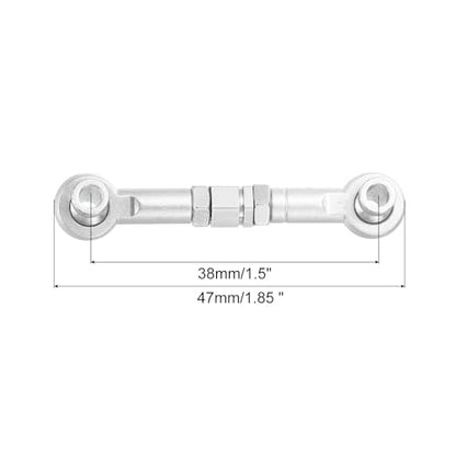 MECCANIXITY 4 Pcs Steering Servo Turnbuckle Rod RC Aluminum Alloy Linkages for HSP 1/10 94123 On-Road RC Car (Silver Tone, 38mm) - color: Silver Tone, size: 38mm