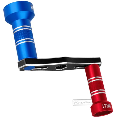 RC Interchangeable 17mm & 24mm Upgrades Part for 1/6 1/8 1/10 Scale RC Car Trucks Crawler Buggy,Spanner Repair Tool,Navy Blue w/Red - color: Navy Blue W/Red(1set)