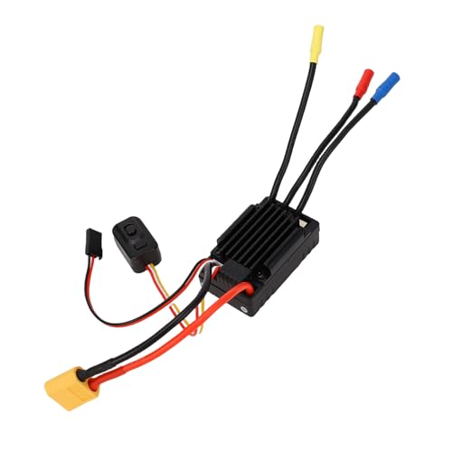 Asixxsix 35A Brushless ESC, Proportional Brake with 9 Step Acceleration Adjustment for 1/18 RC Car