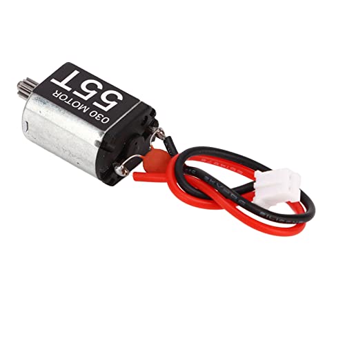 Topyond Metal Low Noise Lightweight RC Car Motor - 030 55T Brushed Motor | Metal Low Noise Lightweight RC Car Motor - 030 55T Brushed Motor with 11T Gear for AXIAL SCX24 1/24 0.8x0.6x0.5in