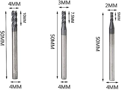 CNC End Mill Set, Carbide Tungsten Steel 4 Fultes Milling Cutter, Router Bits Rotary Bits Tool Straight Shank 2-12mm 8pcs