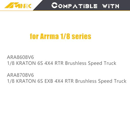 Alloy Center Differential Diff Mount & Front Rear Chassis Brace for Arrma 1/8 Kraton 6S 4X4 RTR V6 Series Upgrade Part Sliver - color: Sliver