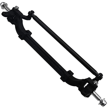 Metal Front Axle Steering Link Rod Pole Wheel Axle Compatible with Tamiya 1/14 RC Tractor Truck (Black) - color: Black