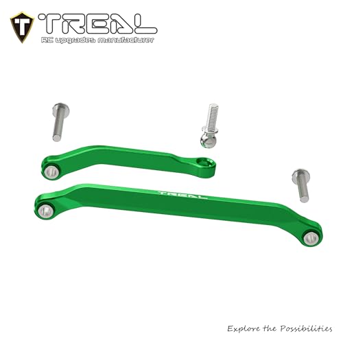 TREAL 7075 Aluminum Front Steering Links for Axial SCX30(Green) - color: Green