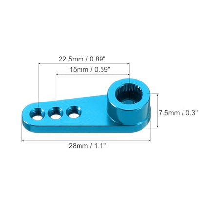 MECCANIXITY Metal 25T 25 Teeth Steering Servo Single Arm Horn Blue for DIY RC Car/Boat/Airplane Boat Accessories - color: Blue