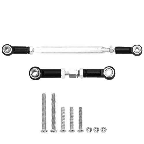 Metal Adjustable Turnbuckles Camber Links Pull Rod Steering Servo Linkages Tie Rod Compatible with MN Model D90 99S MN90 1/12 RC Crawler Car (Black) - color: Black