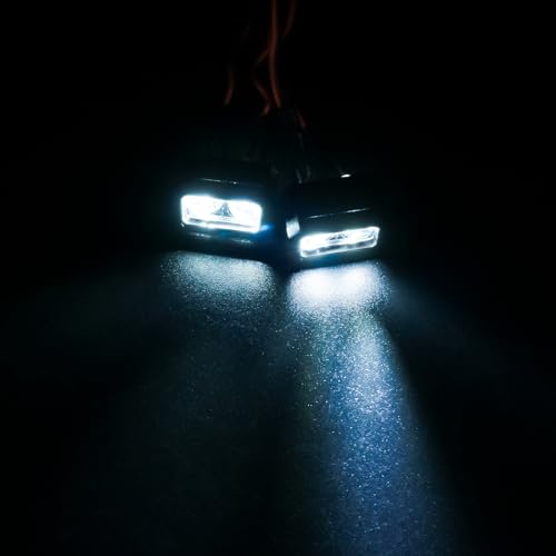 2pcs 18MM Square Led Light Headlight Spotlight for TRX-4 TRX6 SCX10 | 90046 D90 CC01 Wraith Redcat Gen8 1/10 RC Car Upgrade Parts White Lamp - color: White