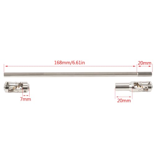 2pcs Steel Driveshaft 68-229mm Cut-to-Length for 1/10 SCX10 RC Crawler | Upgrade your 1/10 crawler with durable universal joint shafts.Severable design fits LCG rigs Capra Chassis.Easy DIY install. - color: 2pcs Silver