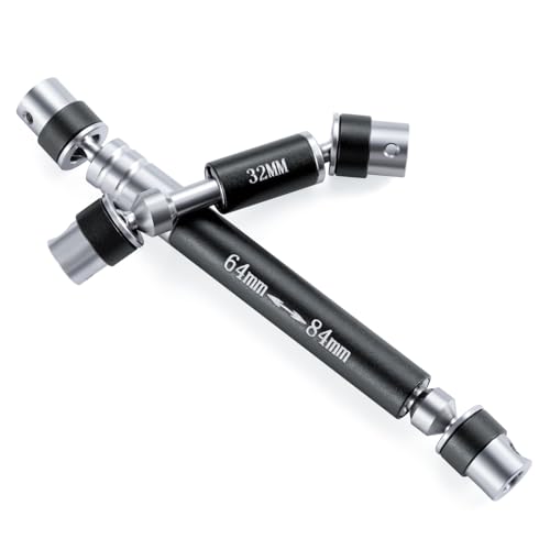 RCLIONS Stainless Steel RC Drive Shaft 32+64mm Driveshaft Upgrade for 1/24th AXIAL SCX24 AXI90081 Deadbolt AXI00004 4WD Rock Crawler Car Parts (Black) - color: Black