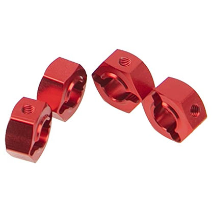 Metal 12mm Wheel Hex Hub Drive Adapters with Pins Screws Compatible with 1/10 Arrma Senton Granite Typhon Vorteks 3S Big Rock RC Car (Red) - color: Red