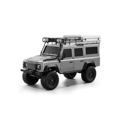 1/18 RC Crawler Truck, 2.4G 4WD Rock Pickup Metal Chassis LED Lights Grey | Two-Speed Transmission, Independent Suspension and A High-Torque Motor for Off-Road Adventures and Rc Enthusiasts - color: Silver Grey