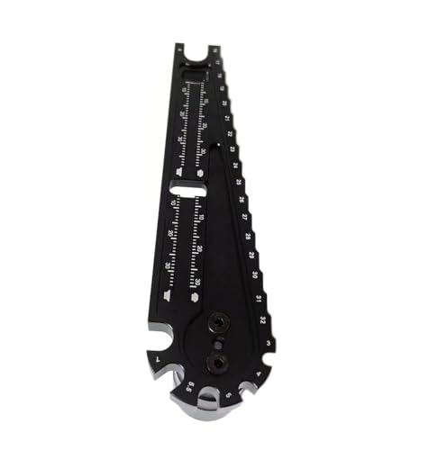 RC Ride Height Gauge & Turnbuckle Wrench 4-in-1 Tool for 1/10 1/8 Car | 4 tools: ride height gauge, L-shape 17mm hub wrench, turnbuckle wrench (3-8mm), screw gauge (0-35mm). aluminum, pocket-size.