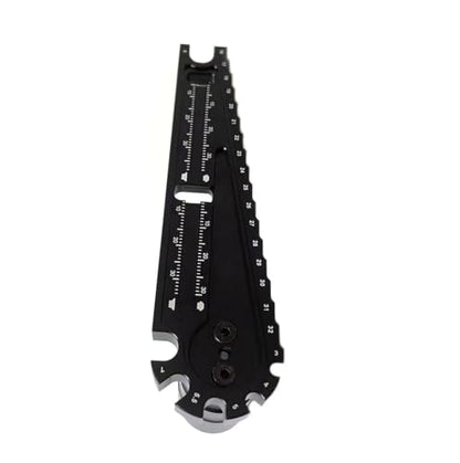 RC Ride Height Gauge & Turnbuckle Wrench 4-in-1 Tool for 1/10 1/8 Car | 4 tools: ride height gauge, L-shape 17mm hub wrench, turnbuckle wrench (3-8mm), screw gauge (0-35mm). aluminum, pocket-size.