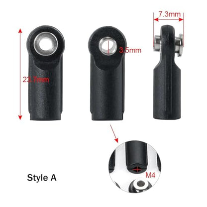 Compatible Black Plastic M4 Steering Linkage Pivot Link Rod End Joint Head Balls Compatible with 1/10 RC Crawler Car Parts Set of 10(Style C) - color: Style C