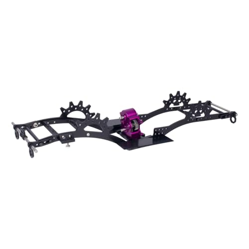Dual Transmission Dig Overdrive Gearbox with Delrin Skid for 1/10 RC Crawler LCG Cheater Rigs Capra SCX10 PRO Upgrade (Purple)