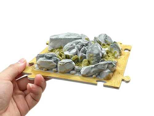 RC Rock Crawler Terrain Obstacle Compatible with SCX30, FMS, Orlandoo Hunter, K10, Kyosho KC10, Rlaarlo Mini RC Climbing Track Modular Rock Course for 1/30 1/43 Crawlers (Style 4)