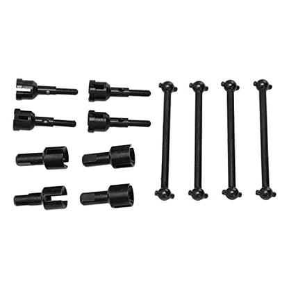 Zerodis RC Drive Shaft Dogbones Aluminum Alloy Diff Cup Joint Axle Set 4Pcs Front Rear Drive Shaft Set for 1 18 Scale RC Car DIY Users for A949 A959 A969 A979 K929 (Black) - color: Black