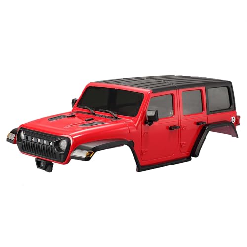 6.10 inches (155mm) Wheelbase Shell Hardtop Body Replacement Part for TRX4M Bronco Defender AX8560 1/18 RC Crawler Chassis (Red) - color: Red