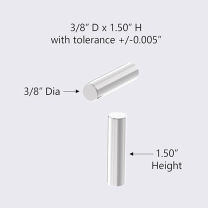 Very Powerful Cylinder Rare Earth Magnets, 3/8" D x 1-1/2" H - 8 Pack, Super Strong Neodymium Cylindrical Magnet, Mighty Magnet for Nail Polish, Strong Magnetic Rod for DIY Craft Magnets