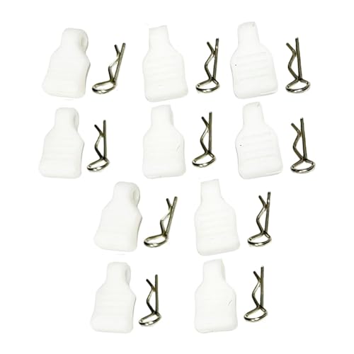 10/Set RC Body Clips R Pins with 10 Pull Tab for SCX24 1/24 1/18 Truck Crawler - color: Red