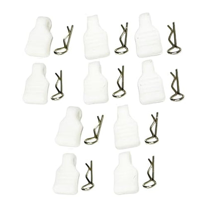 10/Set RC Body Clips R Pins with 10 Pull Tab for SCX24 1/24 1/18 Truck Crawler - color: Red