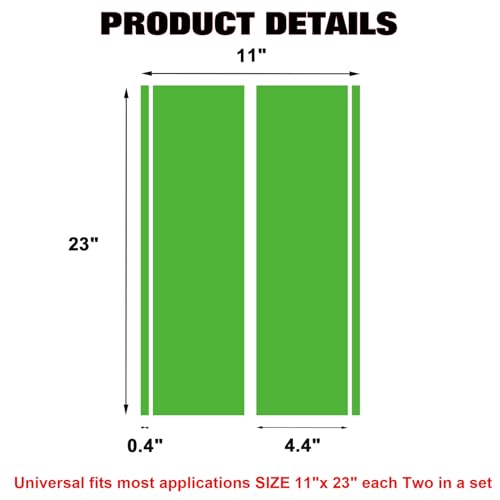 x xotic tech Fender Stripes Hash Marks KK Vinyl Decal Universal for Car Truck Sticker Racing Stripe 11"x23" (Green) - color: Green