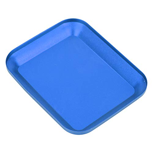 RC Screw Tray Magnetic Parts Holder Small Screw Organizer Storage Tray with Aluminum Alloy for Fuel Vehicle Parts Tools (Blue) - color: Blue