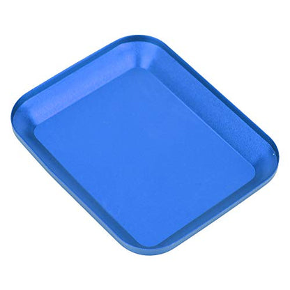 RC Screw Tray Magnetic Parts Holder Small Screw Organizer Storage Tray with Aluminum Alloy for Fuel Vehicle Parts Tools (Blue) - color: Blue