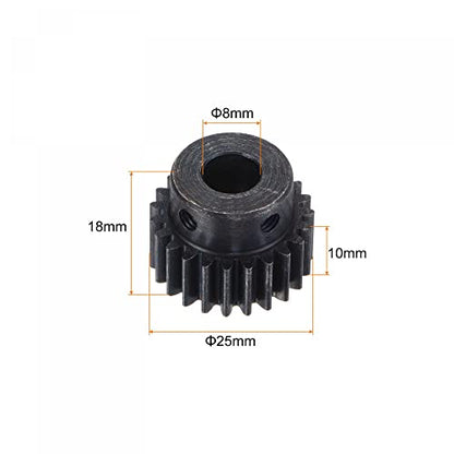 uxcell 1Mod 23T Pinion Gear 8mm Bore Hardened Steel Motor Rack Spur Gear with Step for RC Car Truck Buggy Gear Drive, 2 Set