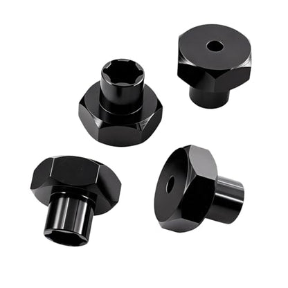 4Pcs 5mm to 12mm RC Wheel Hex Adapter +10mm Offset, Aluminum Wheel Spacer Hex Hub for 1/10 & 1/24 RC Crawler Upgrade (Black)