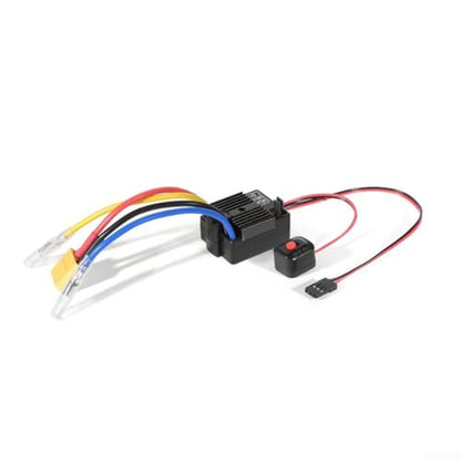 60A Brushless ESC 2-3S Controller with Fan 1/10 RC Car Truck Crawler Tank, Waterproof Heat Sink BEC 5.35V/3A, Red(red) - color: Red