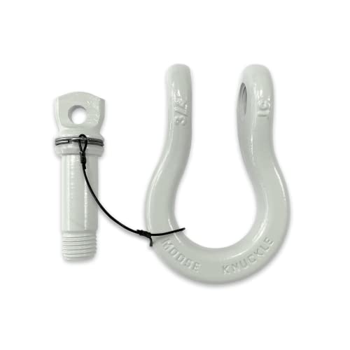 B'oh Spin Pin 3/4” Recovery Shackle | 10,000 lbs Capacity - High-Strength Carbon Steel with 7/8" Pin Recovery Gear Towing Accessories - Pin Style : Screw, Pure White - color: Pure White