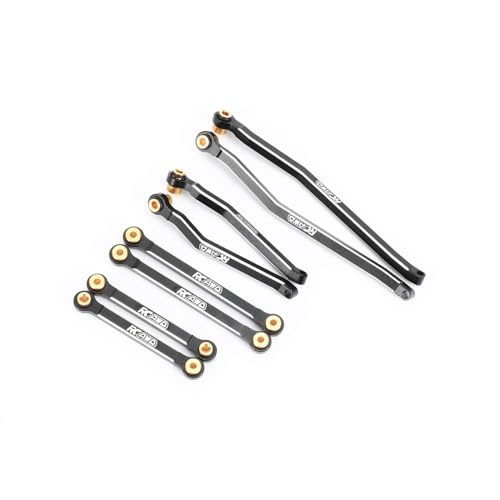 RCAWD CR18P High Clearance Tie Rods Set RC Linkage for Hobby Plus Rock Van, Trail Hunter, EVO Harvest, FUR-2411 Upgrades Parts Black - color: Black