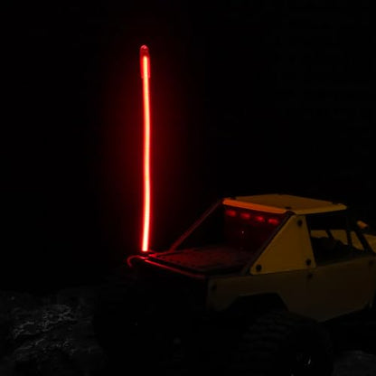 2PCS LED RC Whip Antenna Lights Cuttable Flexible for RC Car/Boat, R | Cuttable Flexible, Easy Plug-and-Play RC Glow Antenna, Water-Resistant - color: Red Light