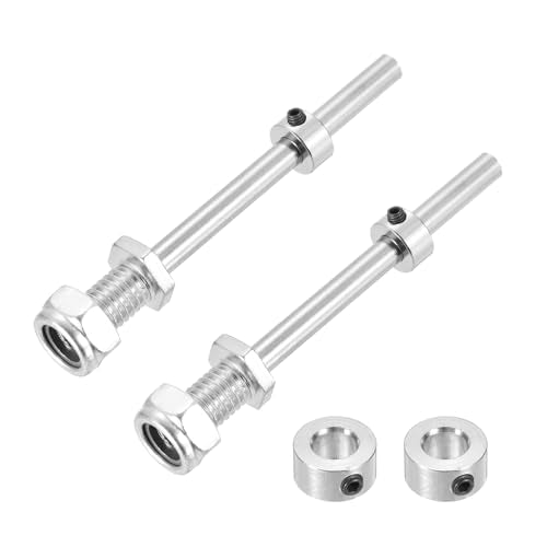 MECCANIXITY 5/16 Inch Diameter x 2.95 Inch Length 2 Set Landing Gear Axle Shaft Drive Axle with Nuts for RC Airplane - size: 5/16x2.95 Inch