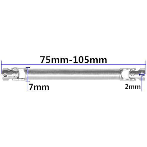 2Pcs Vgoohobby 2mm 3mm 4mm Metal RC Drive Shaft CVD Driveshaft Compatible with WLtoys Axial MN Model WPL Tamiya 1/24 1/18 1/16 1/14 1/12 RC Military Crawler Car Tractor Truck (75-105mm 3-3) - color: 75-105mm 3-3