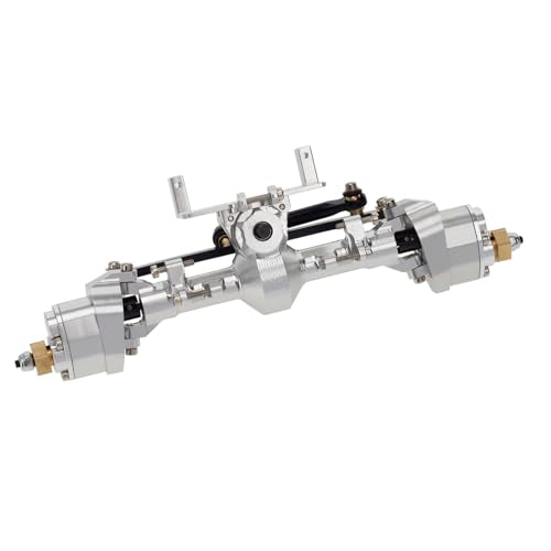 Aluminum Alloy Portal Axle Assembly, High Clearance CNC Metal Upgrade Parts Compatible with for axial SCX24 C10 90081 AXI00002 AXI00005 1/24 RC Crawlers (Front axle Silver) - color: Front Axle Silver