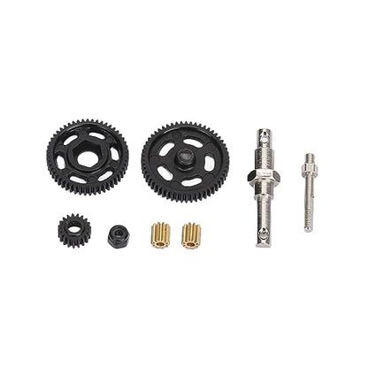 RC Transmission Gear Set, 8Pcs Heavy Duty Steel Gearbox Upgrade for Axial SCX24 1/24 RC Crawler Car, High Performance Metal Gears with Stainless Steel and Copper