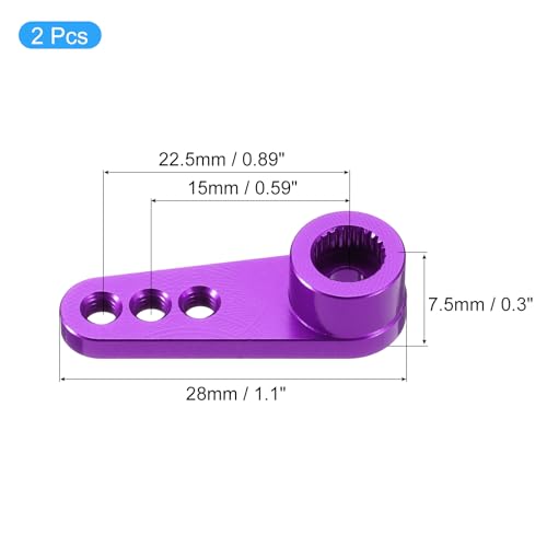 MECCANIXITY Aluminum Alloy 25T Steering Servo Single Arm Horn Purple for DIY RC Car/Boat/Airplane Boat Accessories 2 Pcs - color: Purple