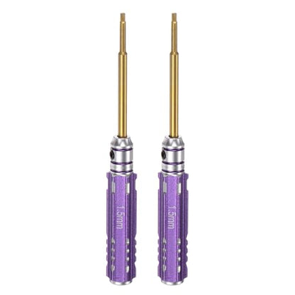 HARFINGTON 2pcs RC Hex Screwdriver 1.5mm Mini Titanium Hexagon Screwdrivers Wrench RC Hex Driver Repair Tool for Models Car Helicopter Boat, Purple - color: Purple, size: 1.5mm
