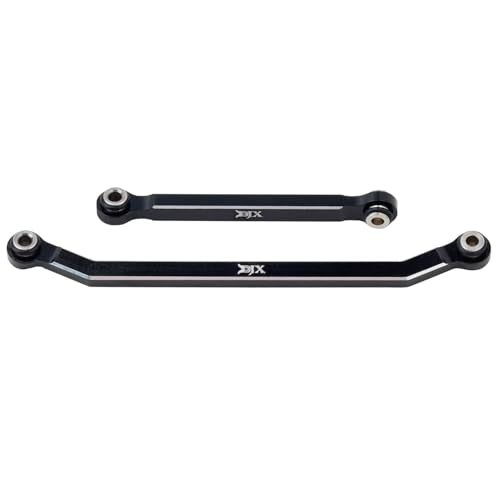 DJX CNC Aluminum High Clearance 4-Link w/Steering Link Set for 1/18 RC Crawler Redcat Ascent-18 Upgrades Part (Black) - color: Black
