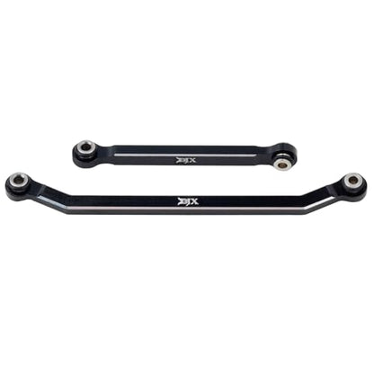 DJX CNC Aluminum High Clearance 4-Link w/Steering Link Set for 1/18 RC Crawler Redcat Ascent-18 Upgrades Part (Black) - color: Black
