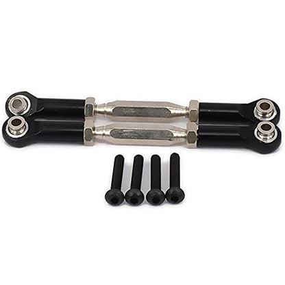 2pcs Aluminum Front/Rear Servo Link Steering for 1/10 Axial Yeti Rock Racer AX90026 Buggy Crawler Upgraded Hop-Up Parts - (Color: Black)